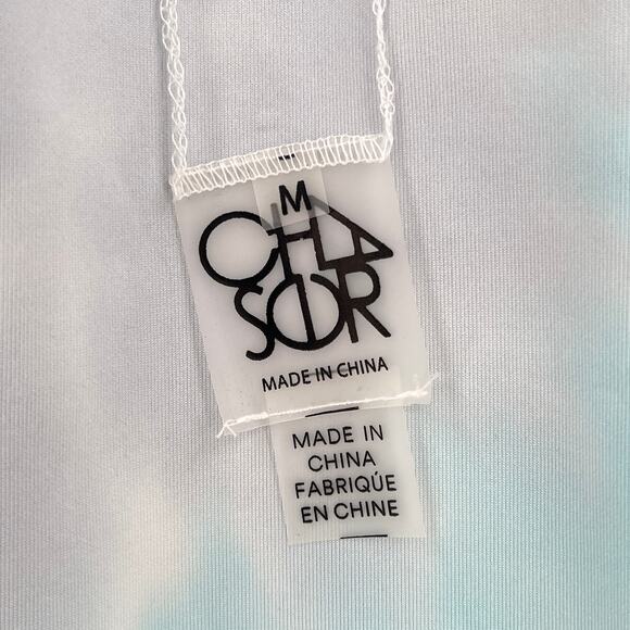 CHASER Workout Tank Top Womens Medium Blue Tie Dye Wave Strappy Tank NEW - Picture 7 of 11